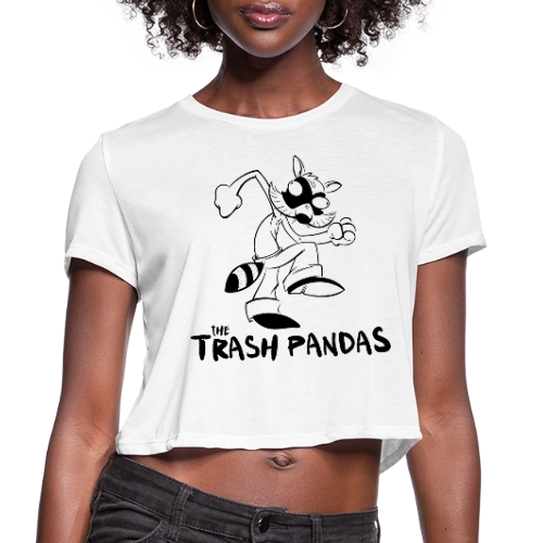 crop white t - dancing trash panda